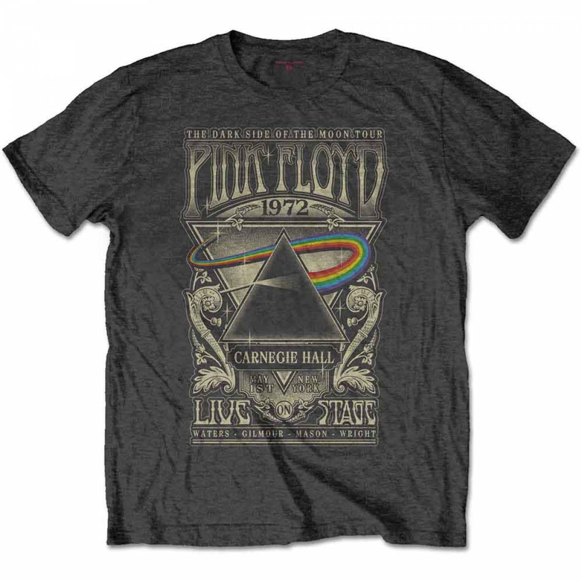 【予約商品】PINK FLOYD バンドTシャツ ユニセックス: Carnegie Hall Poster (Charcoal Grey) - CHARCOAL GREY