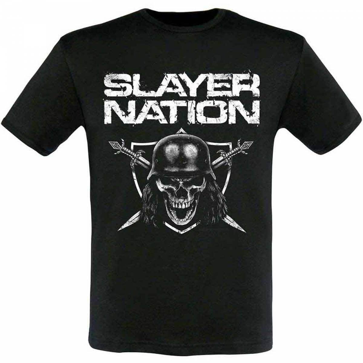 【予約商品】SLAYER バンドTシャツ ユニセックス: SLAYER Nation 2015 Dates (Black) (Back Print & Ex-Tour) - BLACK