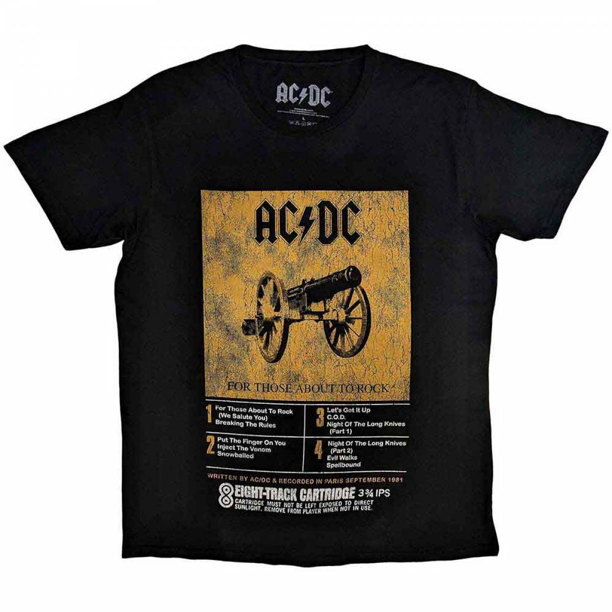 予約商品】AC/DC バンドTシャツ ユニセックス: 8 Track (Black 予約商品】AC/DC バンドTシャツ ユニセックス: 8 Track (Black
