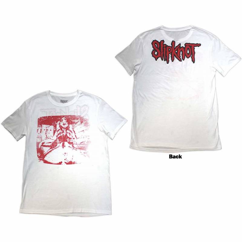 【予約商品】SLIPKNOT バンドTシャツ ユニセックス: Chair Graphic (White) (Back Print)