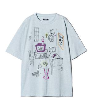 【予約商品】glamb(グラム)GB0125/CS08 : Grunge Room T-Shirt / グランジルームＴシャツ - Blue