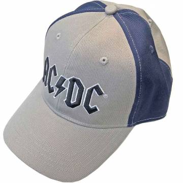 【予約商品】AC/DC Unisex Baseball Cap: Black Logo (Grey & Navy Blue) (2-Tone) - GREY & NAVY BLUE