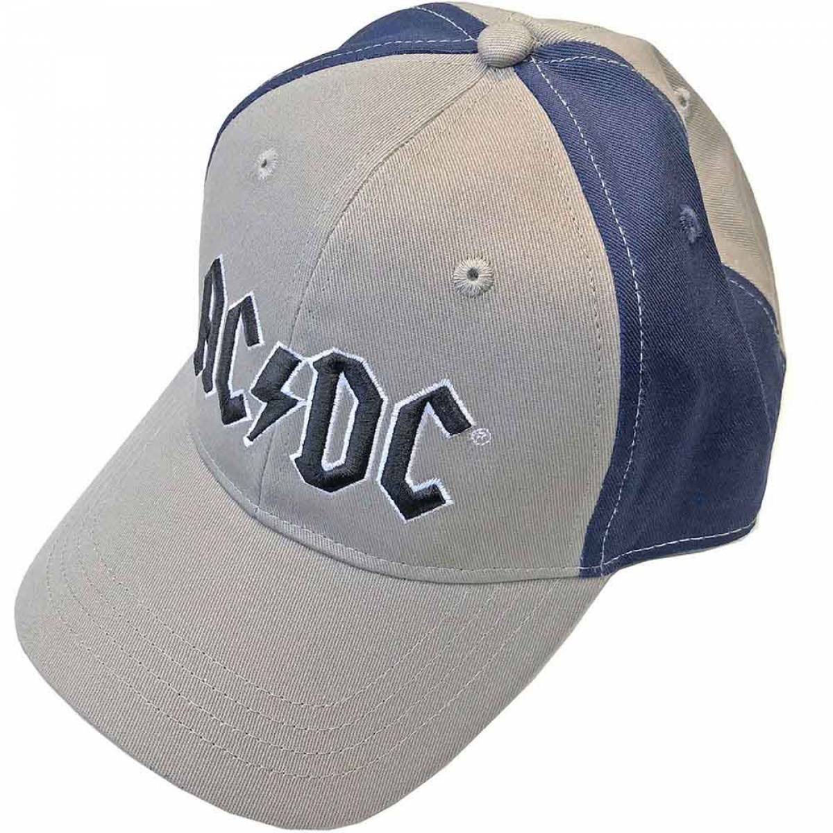 【予約商品】AC/DC Unisex Baseball Cap: Black Logo (Grey & Navy Blue) (2-Tone) - GREY & NAVY BLUE