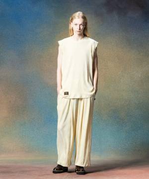 【予約商品】glamb(グラム)GB0225/ST04 : Glamour Crepe Sleeveless Set Up / グラマークレープスリーブレスセットアップ - White