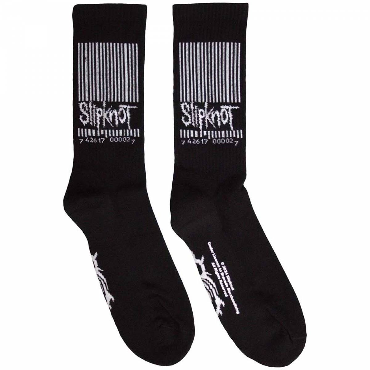 【予約商品】SLIPKNOT Unisex Terry Socks: Barcode & Tribal S
