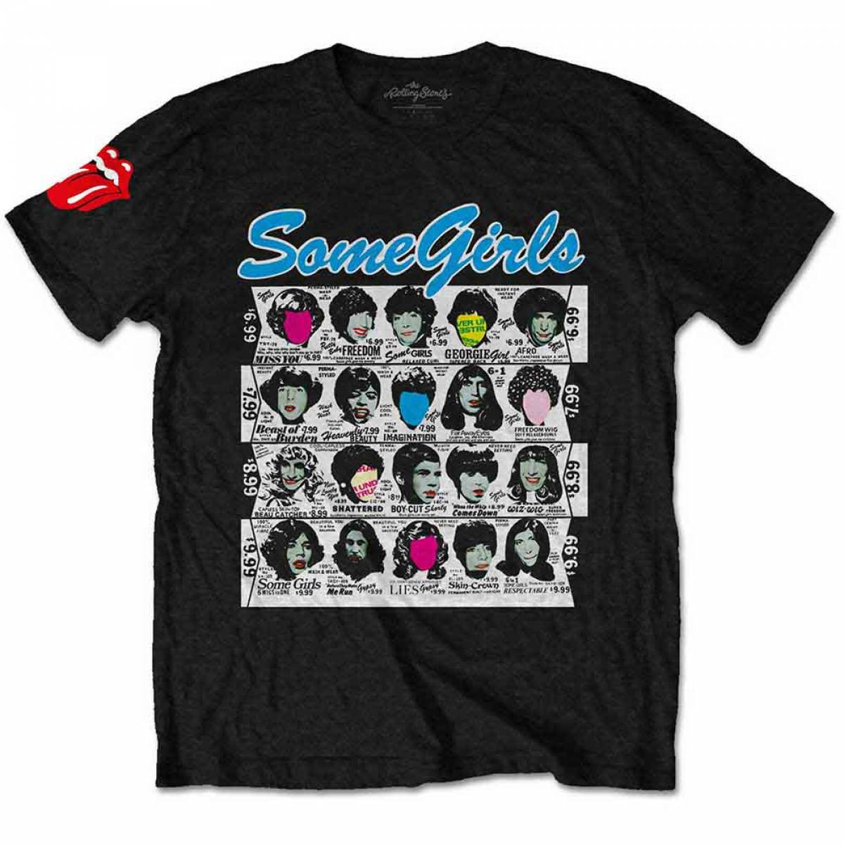 【予約商品】THE ROLLING STONES バンドTシャツ ユニセックス: Some Girls Album (Black) (Sleeve Print) - BLACK