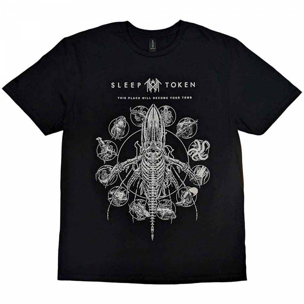 【予約商品】SLEEP TOKEN バンドTシャツ ユニセックス: Tomb Whale (Black) - BLACK