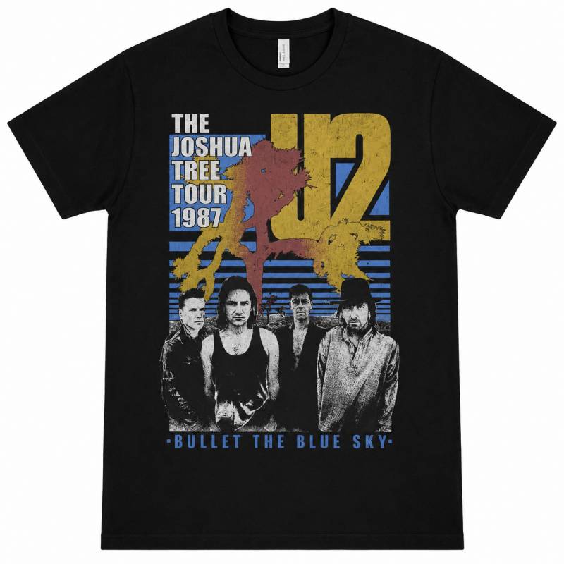 【予約商品】U2 バンドTシャツ ユニセックス: Bullet The Blue Sky (Black)