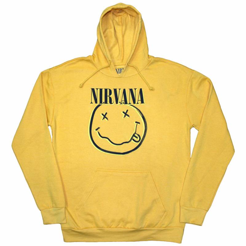 【予約商品】NIRVANA Unisex Pullover Hoodie: Inverse Happy Face (Yellow)