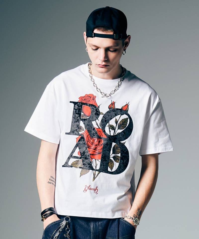 【予約商品】glamb(グラム) Velour Road T-Shirt / ベロアロードTシャツ - White