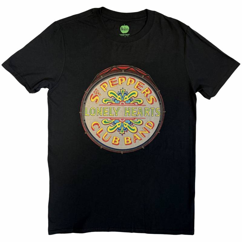 【予約商品】THE BEATLES バンドTシャツ ユニセックス: Original Pepper Drum (Black)