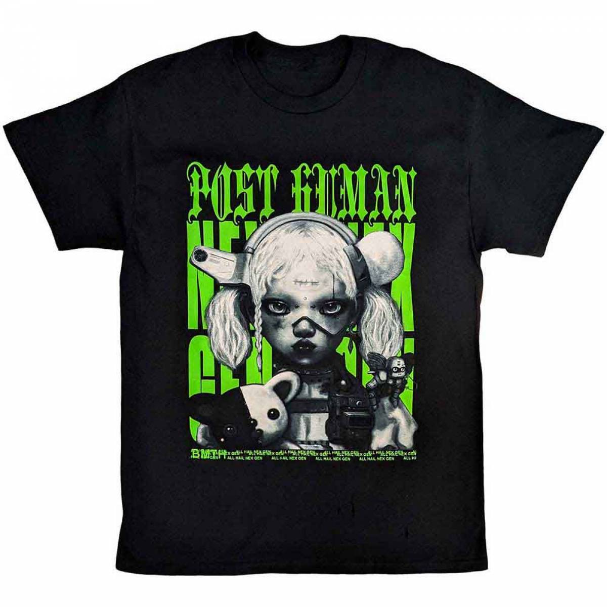 【予約商品】BRING ME THE HORIZON バンドTシャツ ユニセックス: Green Nex Gen - BLACK