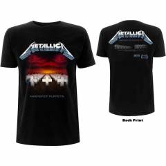 【予約商品】METALLICA バンドTシャツ ユニセックス: Master of Puppets Tracks (Black) (Back Print)