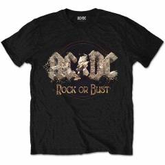 【予約商品】AC/DC バンドTシャツ ユニセックス: Rock or Bust (Black) - BLACK
