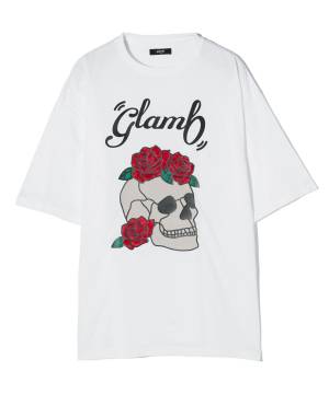 【予約商品】glamb(グラム) GB0424/CS14 : Stained Glass Skull T-Shirt / ステンドグラススカルＴシャツ - White