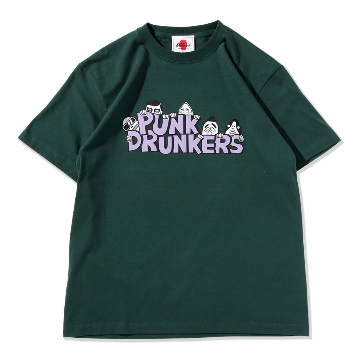 【予約商品】PUNK DRUNKERS 勢揃いロゴTEE - D.GREEN