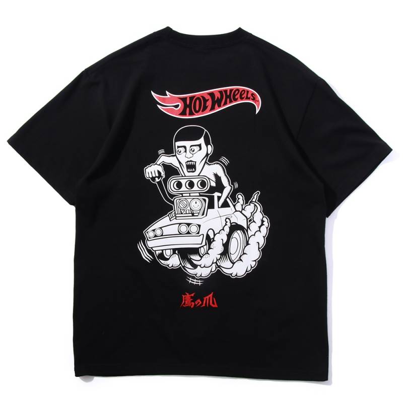 【予約商品】PUNK DRUNKERS (パンク・ドランカーズ) ［鷹の爪xHOT WHEELS］あいつ運転TEE - BLACK
