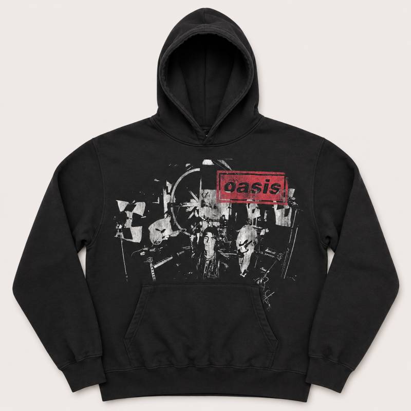 【予約商品】OASIS Unisex Pullover Hoodie: Supersonic Monotone Logo (Black) (Ex-Tour)
