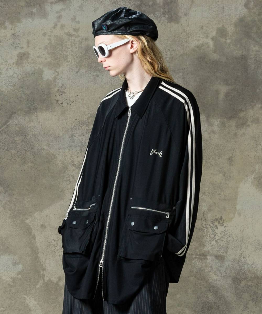 glamb(GB0125/SH10 : 4XL Raglan Jersey Shirt / フォーエックスエルラグランジャージシャツ - Black