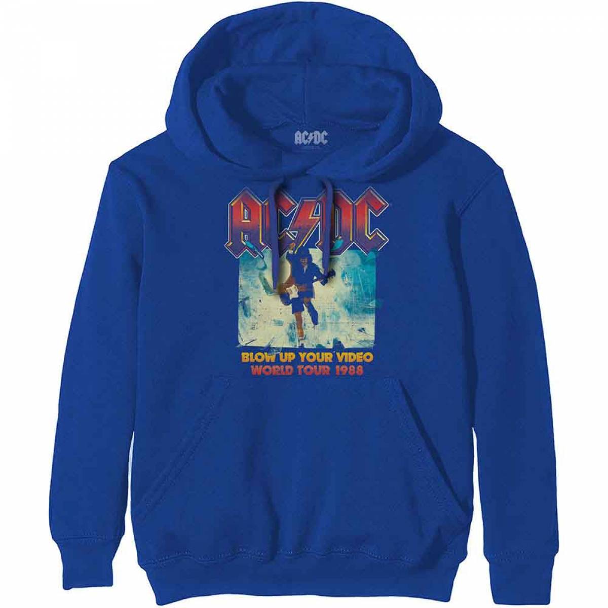 【予約商品】AC/DC Unisex Pullover Hoodie: Blow Up Your Video (Blue) - BLUE