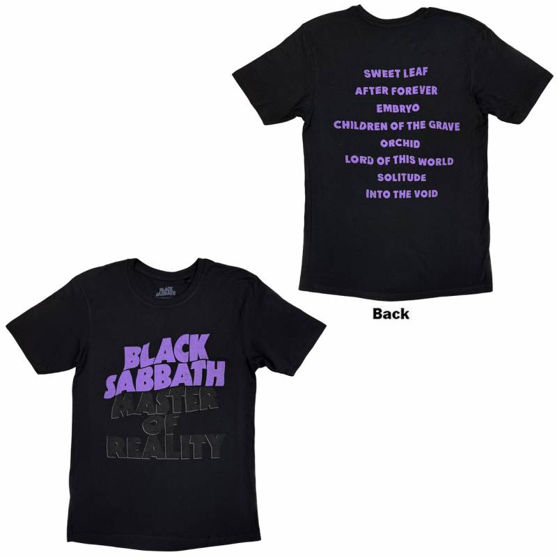 【予約商品】BLACK SABBATH バンドTシャツ ユニセックス: Masters of Reality Album (Black) (Back Print)