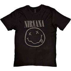 【予約商品】NIRVANA バンドTシャツ ユニセックス: Black Happy Face (Black) (Hi-Build)