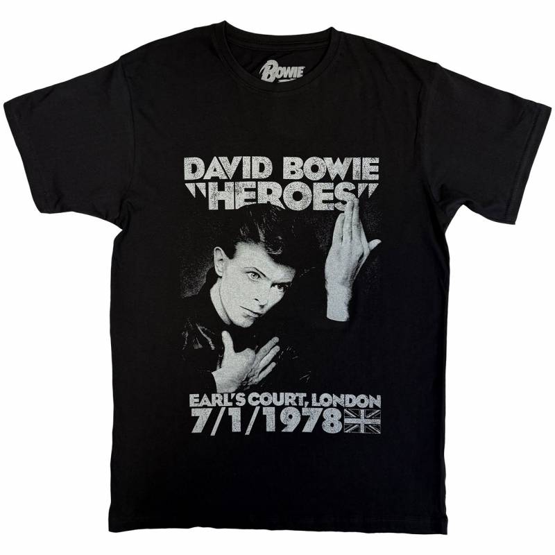 【予約商品】DAVID BOWIE バンドTシャツ ユニセックス: Heroes Earls Court (Black)