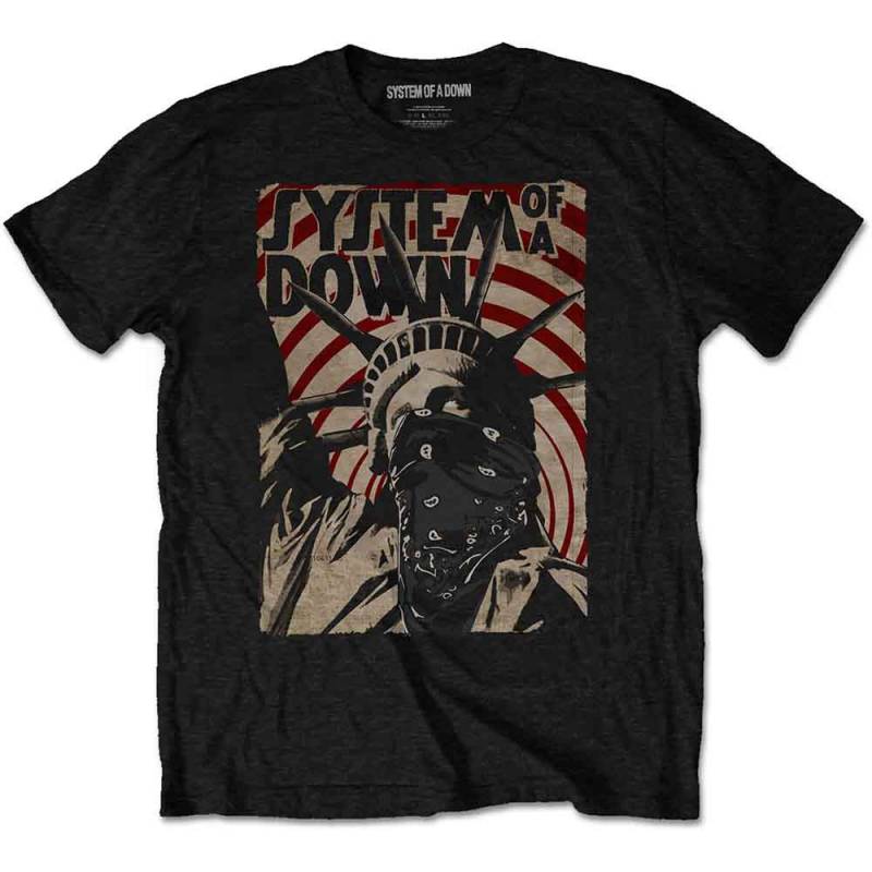 【予約商品】SYSTEM OF A DOWN バンドTシャツ ユニセックス: Liberty Bandit (Black)