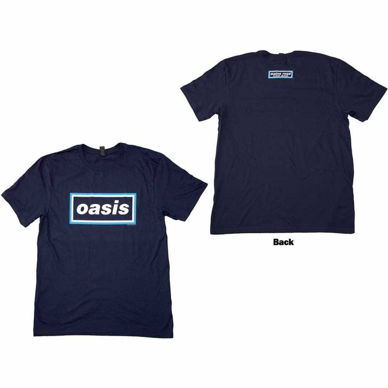 【予約商品】OASIS バンドTシャツ ユニセックス: Maine Road Event Logo (Navy Blue) (Back Print)