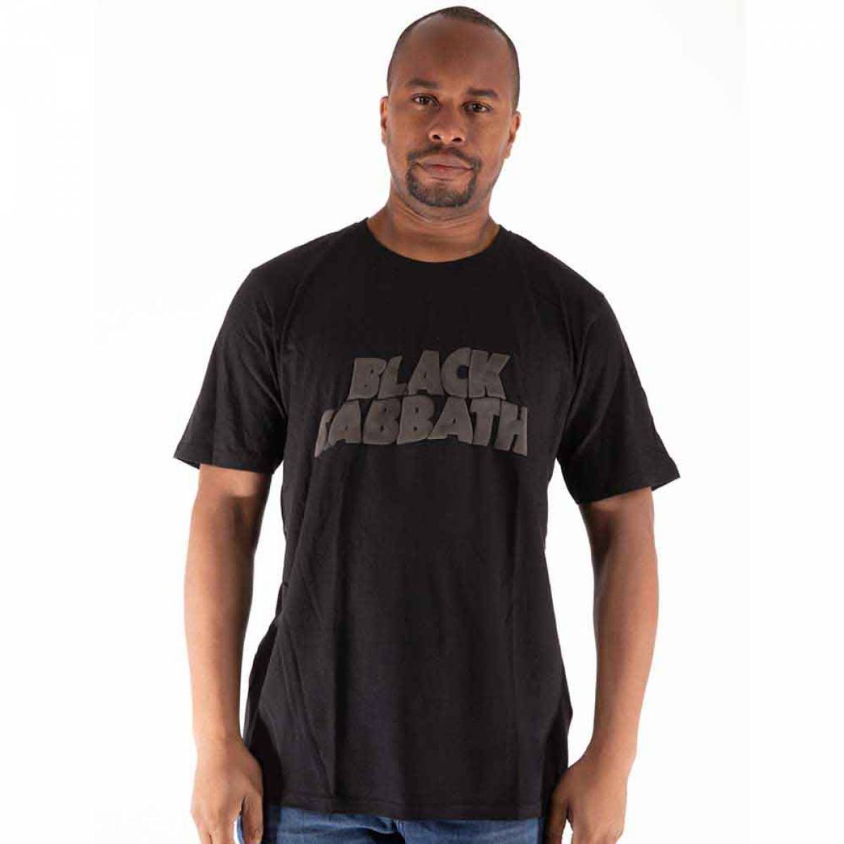 【予約商品】BLACK SABBATH バンドTシャツ ユニセックス: Wavy Logo (Hi-Build) - BLACK