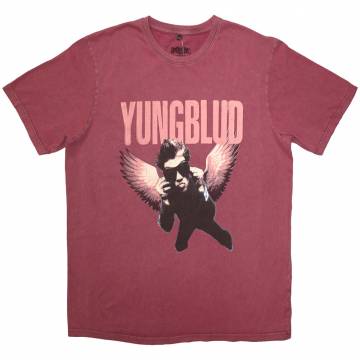 【予約商品】YUNGBLUD バンドTシャツ ユニセックス: Wings (Wash Collection) - RED WASH