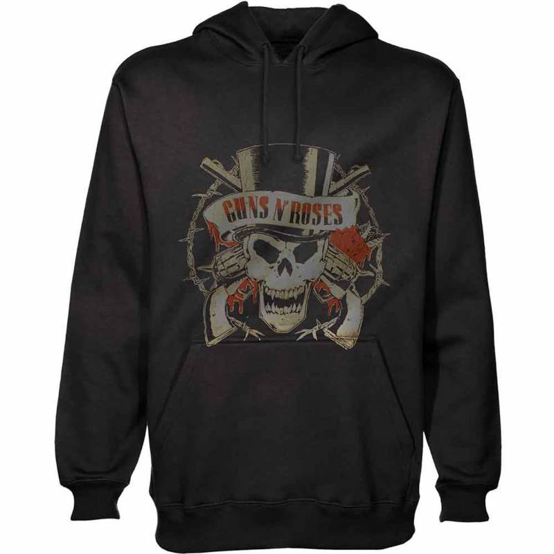 【予約商品】GUNS N' ROSES Unisex Pullover Hoodie: Distressed Skull (Black) (Medium)