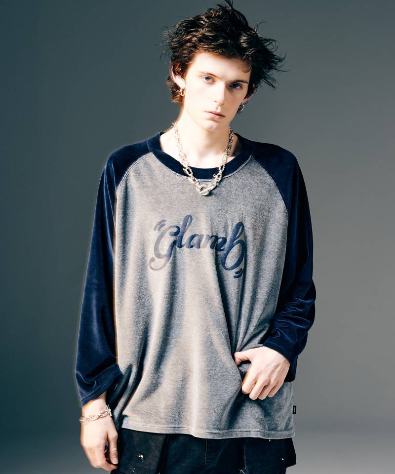 【予約商品】glamb(グラム)Spin Logo Velour Sweat / スピンロゴベロアスウェット - Gray