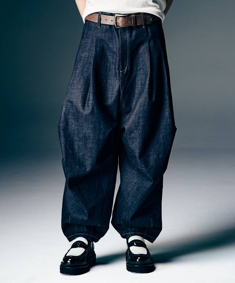 【予約商品】glamb(グラム) Crossover Tuck Pants / クロスオーバータックパンツ - Black