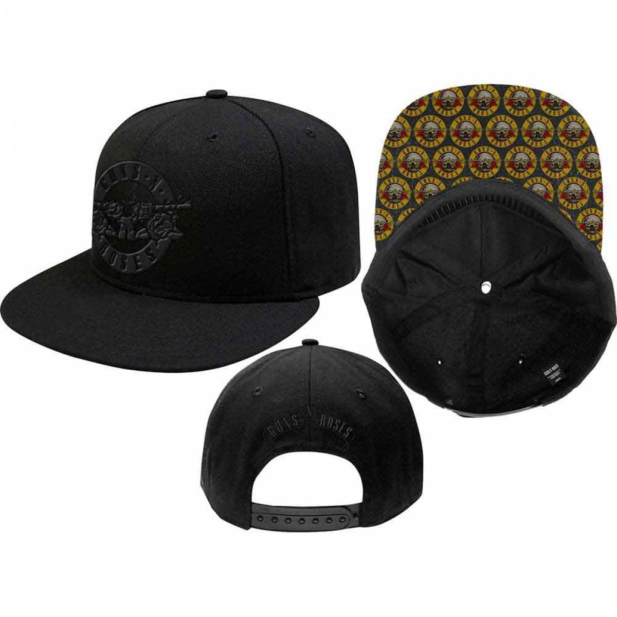 【予約商品】GUNS N' ROSES Unisex Snapback Cap: Circle Logo (Black) - BLACK