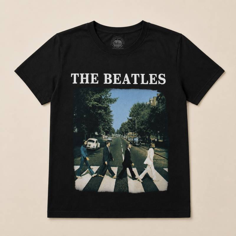 【予約商品】THE BEATLES バンドTシャツ ユニセックス: Abbey Road & Logo (Black)
