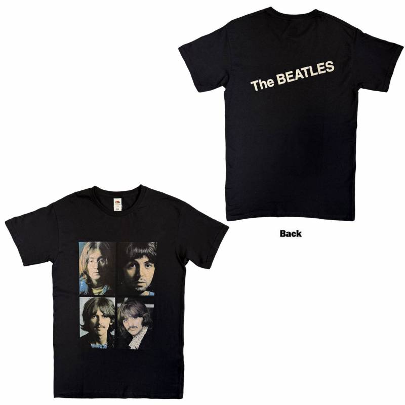 【予約商品】THE BEATLES バンドTシャツ ユニセックス: White Album Faces (Black) (Back Print)