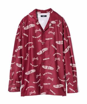 【予約商品】glamb(グラム) GB0424/SH05 : Typography Shirt / タイポグラフィシャツ - Red