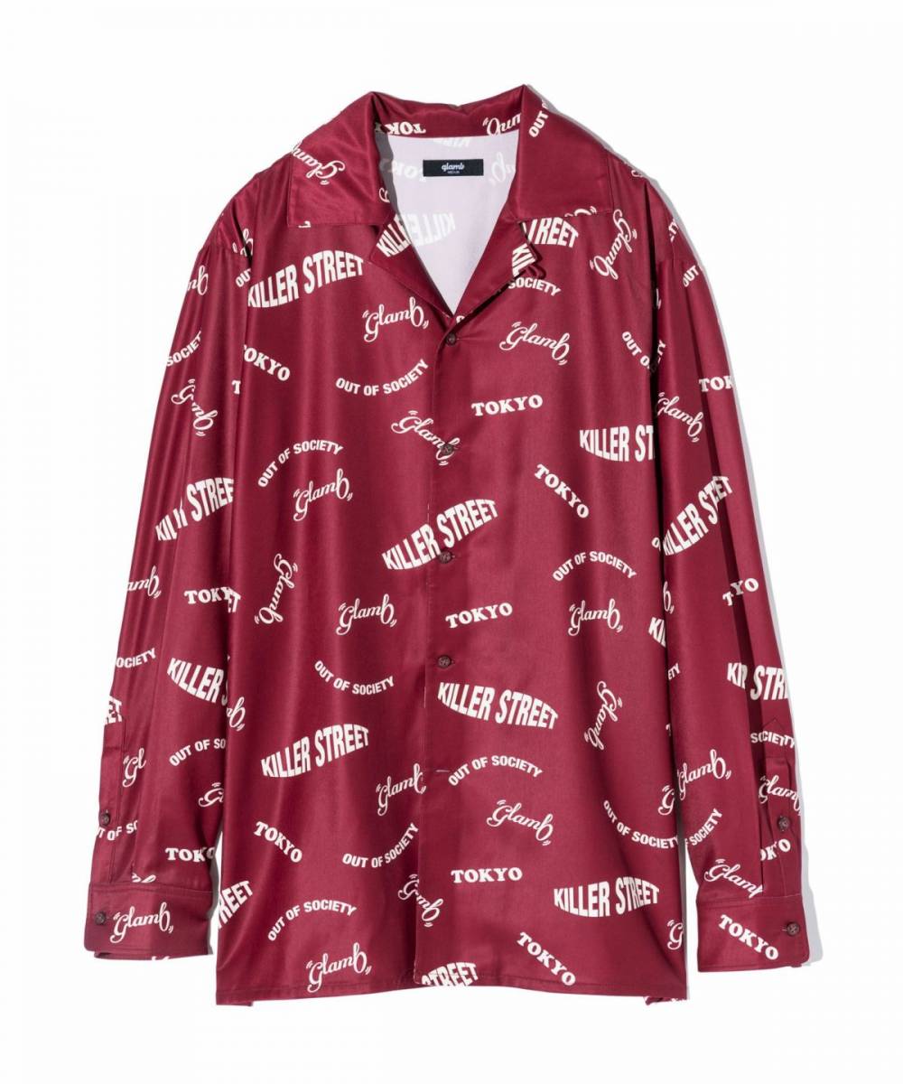 【予約商品】glamb(グラム) GB0424/SH05 : Typography Shirt / タイポグラフィシャツ - Red