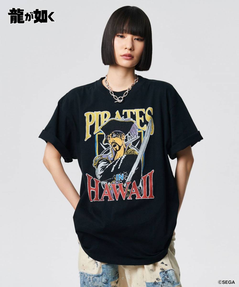 【予約商品】龍が如く×glamb(グラム) GB0225/LD05 : Pirates in Hawaii T-shirt / パイレーツインハワイTシャツ - Black