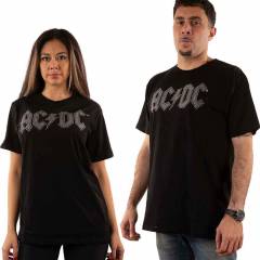 【予約商品】AC/DC バンドTシャツ ユニセックス: Logo (Black) (Embellished) - BLACK