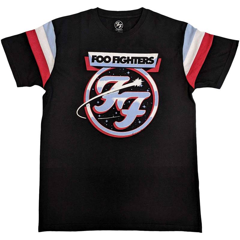 【予約商品】FOO FIGHTERS Unisex Ringer バンドTシャツ: Comet Tricolour (Black) - BLACK