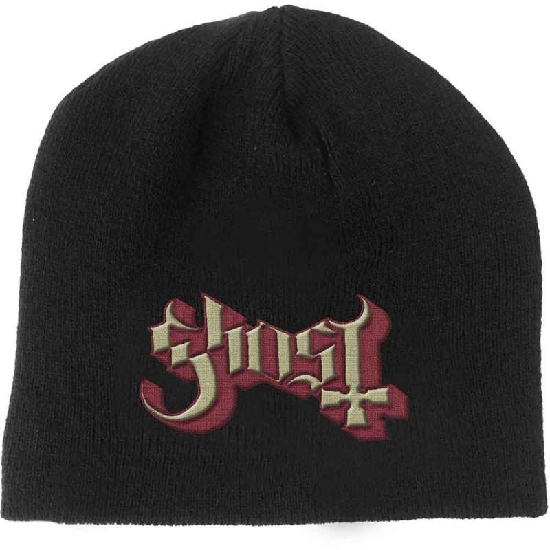 【予約商品】GHOST Unisex Beanie Hat: Logo Red & Gold (Black)