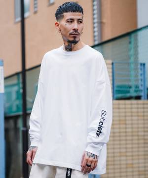 Subciety EMBROIDERY BIG L/S - WHITE