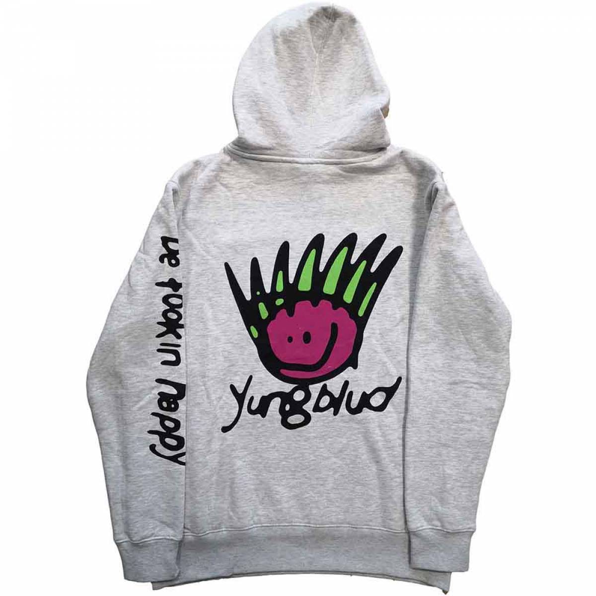 【予約商品】YUNGBLUD Unisex Pullover Hoodie: Face (Off White) (Back Print) - OFF WHITE