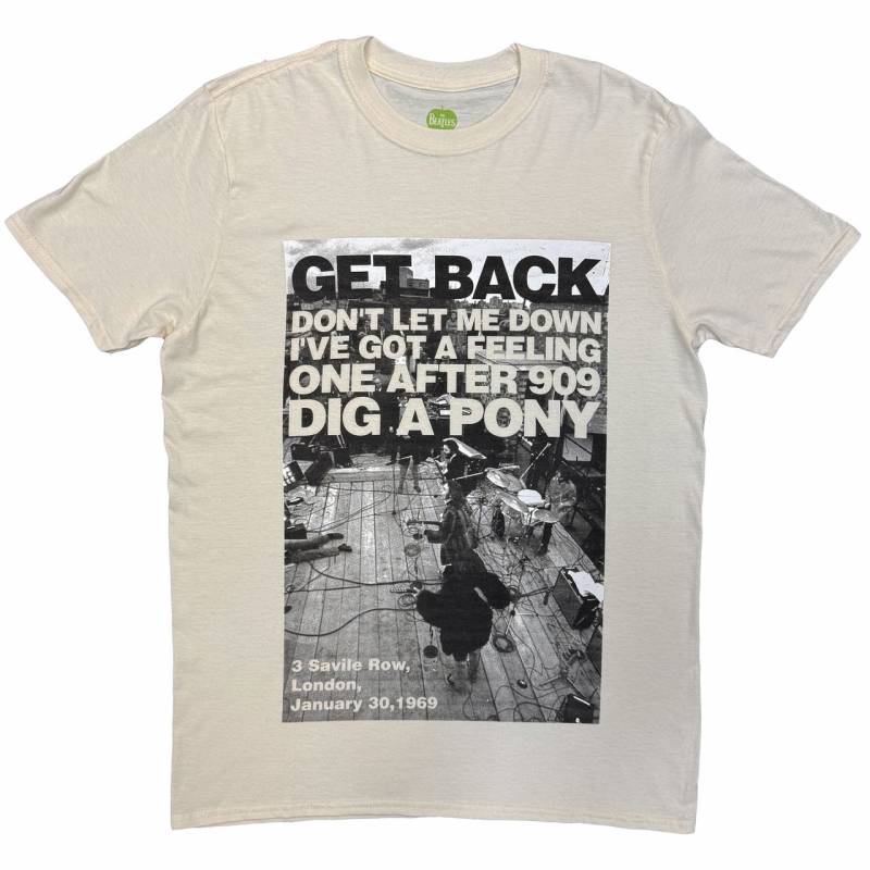 【予約商品】THE BEATLES バンドTシャツ ユニセックス: Rooftop Shot (Natural)