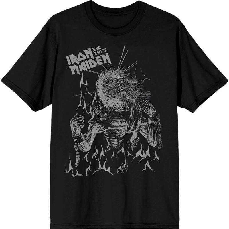 【予約商品】IRON MAIDEN バンドTシャツ ユニセックス: Est. 1975 Life After Death Flames (Black)