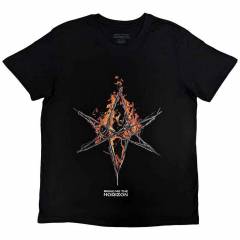 【予約商品】BRING ME THE HORIZON バンドTシャツ ユニセックス: Flame Hex & Text Logo (Black) - BLACK