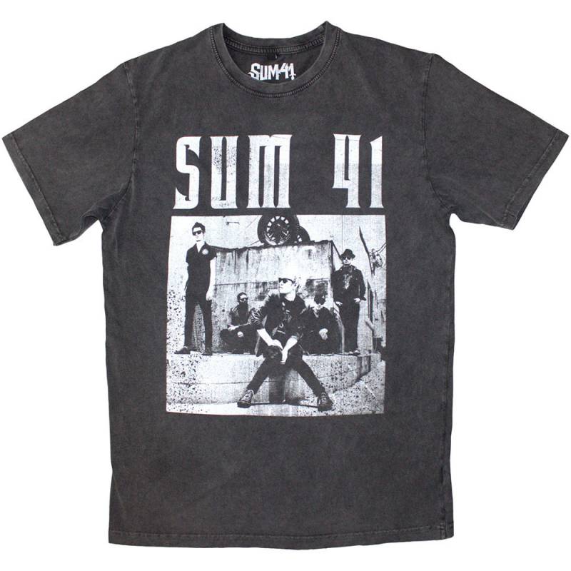 【予約商品】Sum 41 Unisex Stone Wash バンドTシャツ: Box Photo (Charcoal Grey)