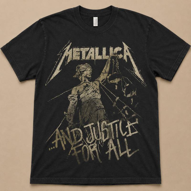 【予約商品】METALLICA バンドTシャツ ユニセックス: Justice Vintage (Black)